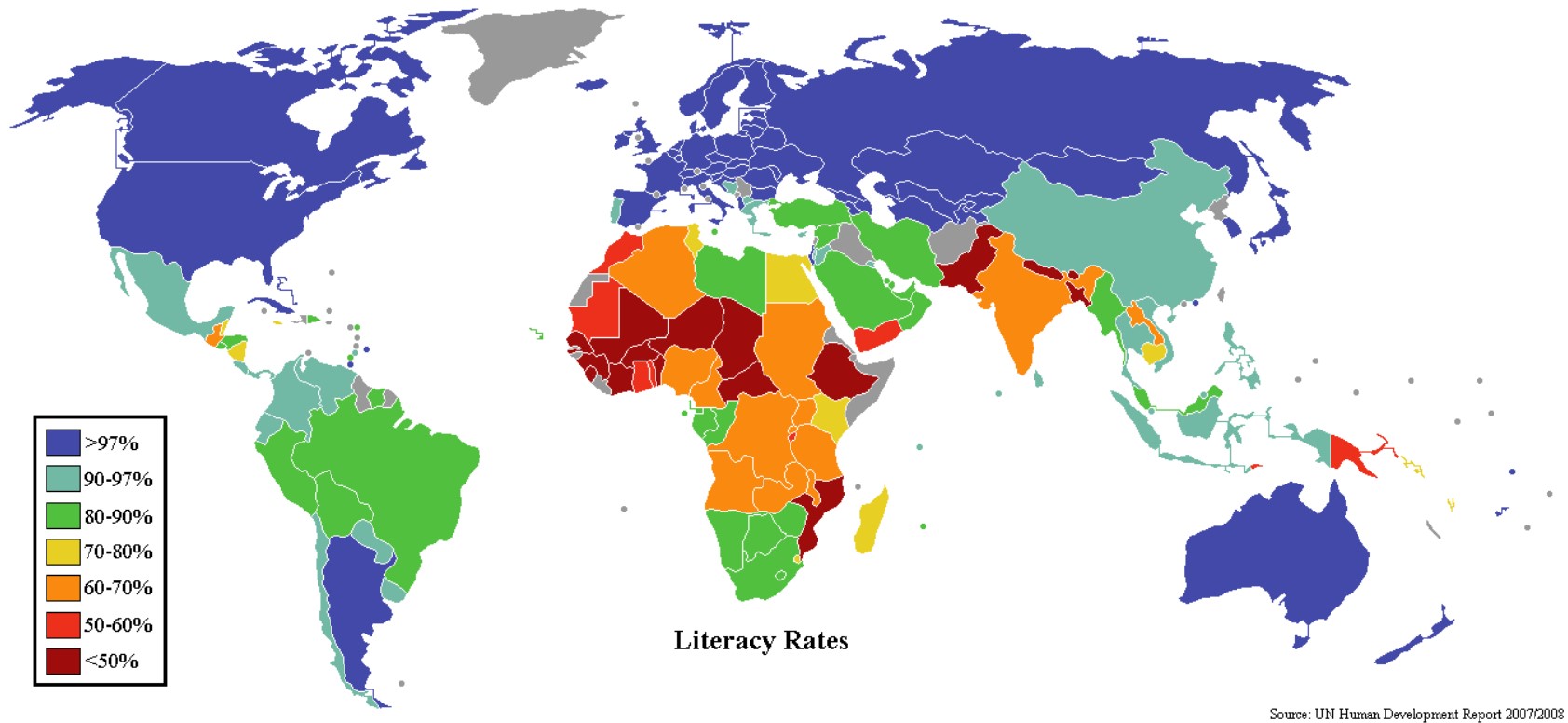 World Literacy Rate Map