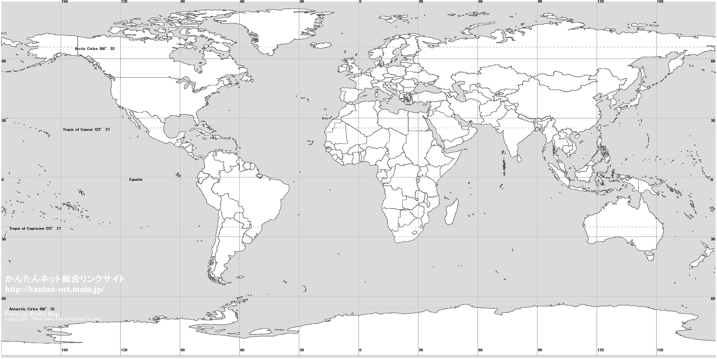 World Map White Black
