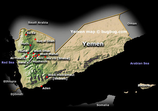 yemen satellite map
