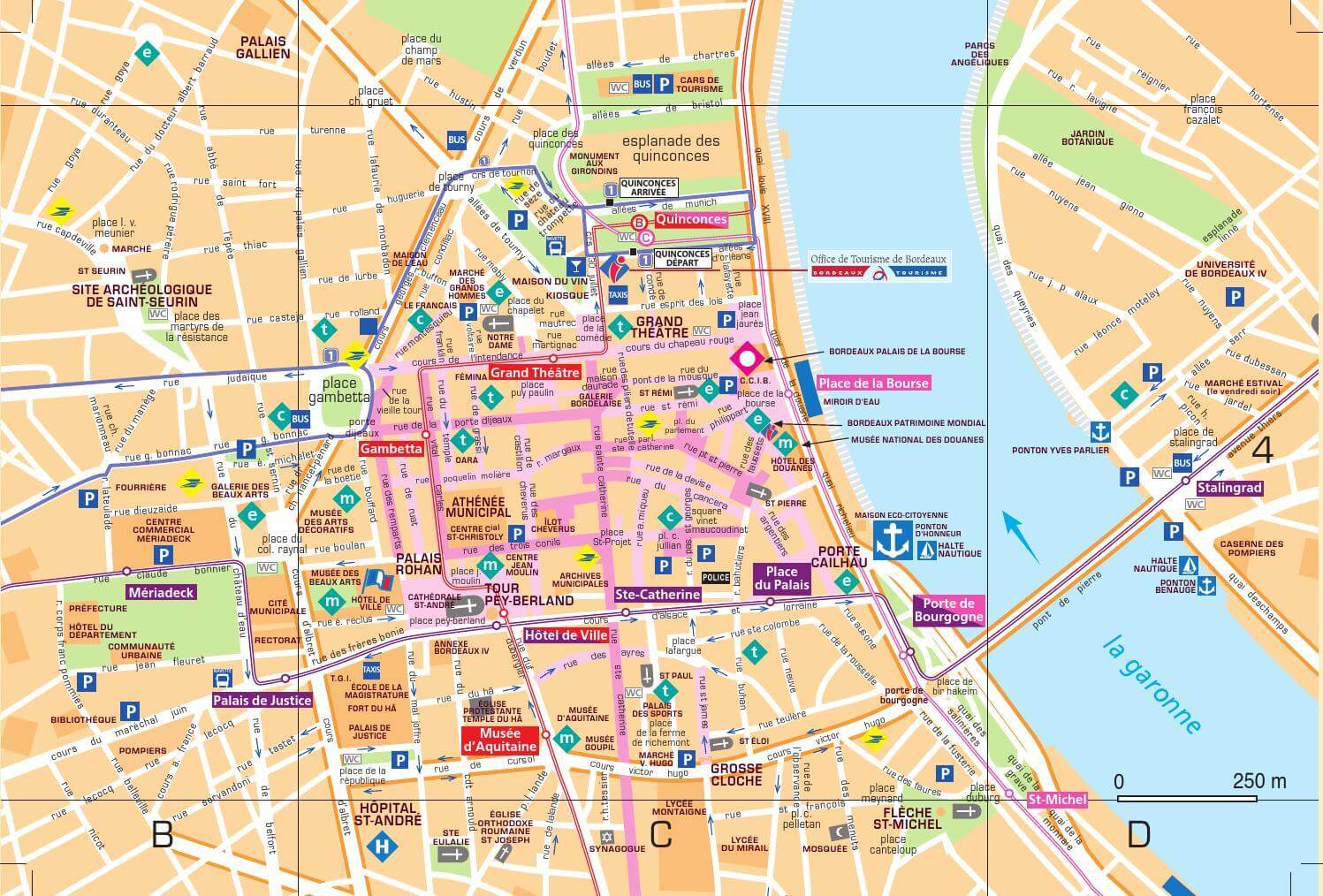 bordeaux city centre map